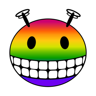 Rainbow Alien Smiley Face T-Shirt