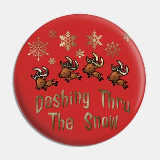 Cute Dashing Thru The Snow Christmas Design Pin