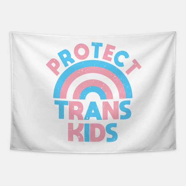 Trans Rights - Protect Trans Kids - Rainbow - Vintage Look Tapestry by LaLunaWinters