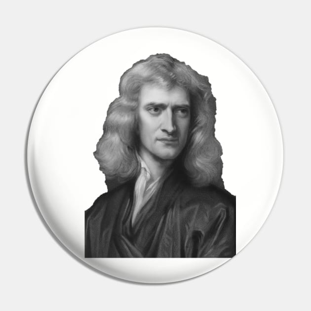 Sir Isaac Newton Pin by Among the Leaves Apparel