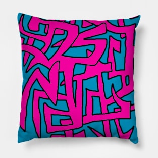 80's graffiti logo Pillow