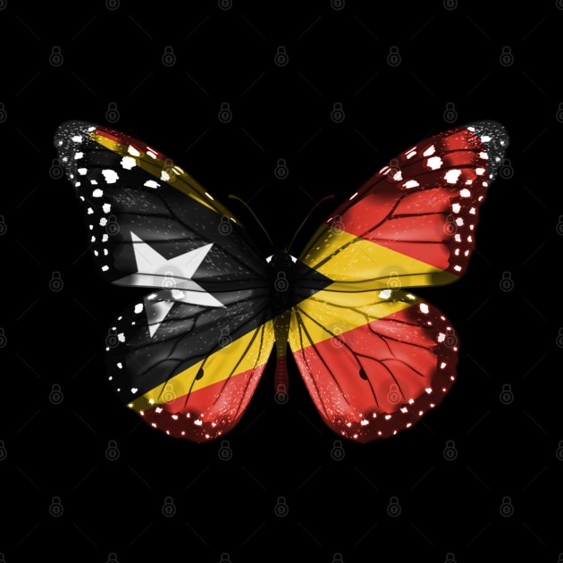 Timorese Flag  Butterfly - Gift for Timorese From East Timor by Country Flags