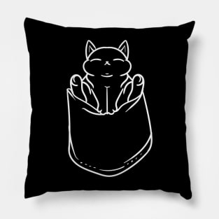 pocket cat cute Pillow