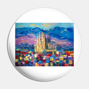 Barcelona In Evening Dress. La Sagrada Familia Pin