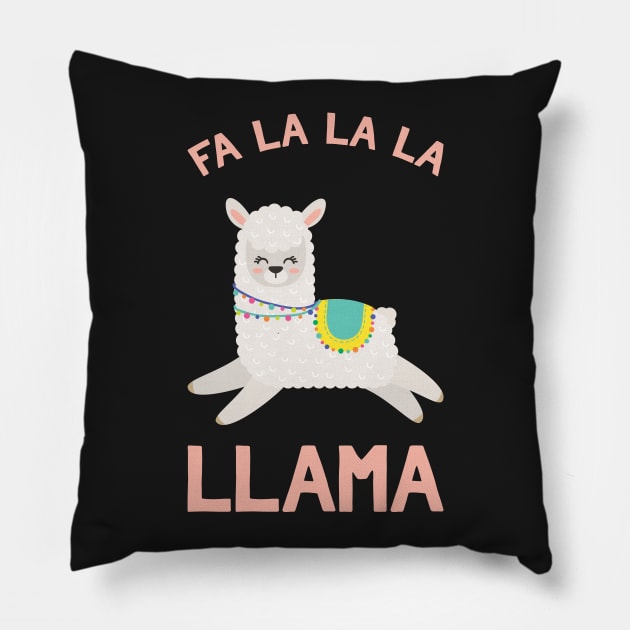 Fa La La Llama - Funny Christmas Ugly Sweater Llama Pillow by kdpdesigns