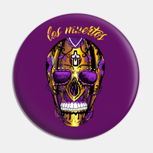 Los Muertos Sugar Skull - Purple and Gold Edition Pin