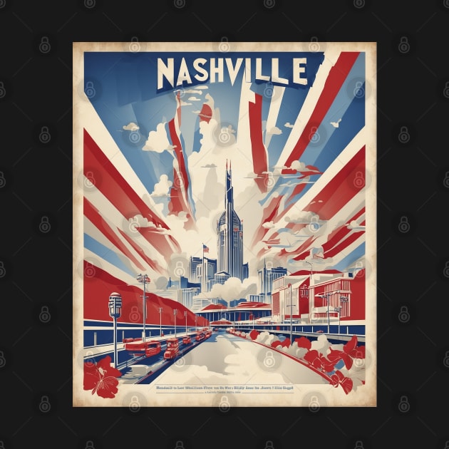 Nashville Tennessee United States of America Tourism Vintage Poster by TravelersGems