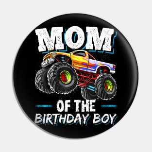 Mom Of The Birthday Boy Monster Truck Birthday Novelty Pin