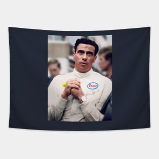 Scottish Racing Legend Jim Clark in colour Tapestry