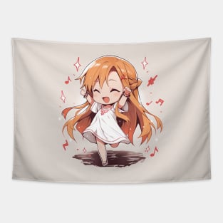 chibi asuna dancing Tapestry