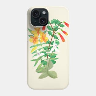 Wildflower bouquet painted illustration Phone Case