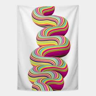 Trippy Candy River on White Tapestry