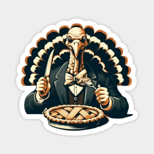 Thanksgiving Creepy Retro Vintage Turkey Magnet