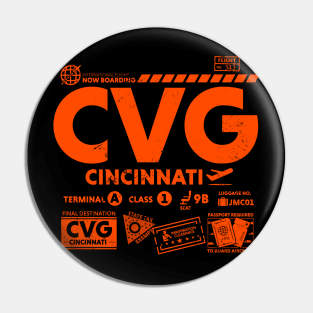 Vintage Cincinnati CVG Airport Code Travel Day Retro Travel Tag Pin