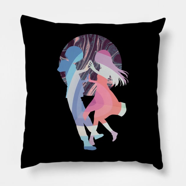 TONIKAWA: Over The Moon For You Or Tonikaku Kawaii Tsukasa And Nasa Yuzaki Colorful Marble Pillow by Animangapoi