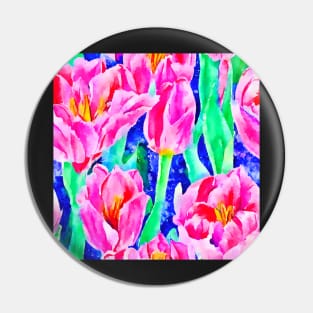 Field of tulips watercolor pattern Pin