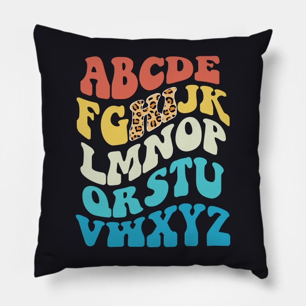 Hi Alphabet Back to School Cool Pre K Kindergarten Teacher Pillow by DigitalNerd