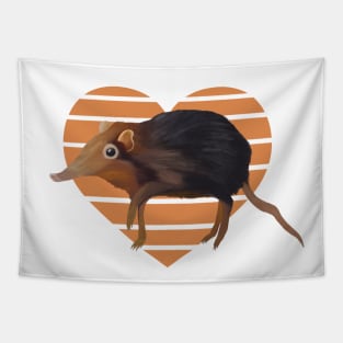 Cute Elephant Shrew Orange Heart Tapestry