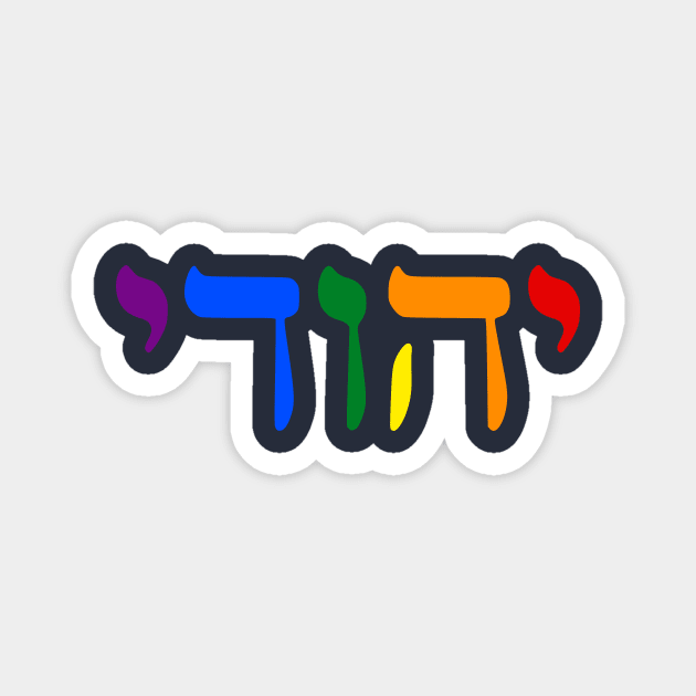 Yehudi - Jew (Masculine, Pride Colors) Magnet by dikleyt