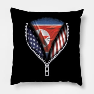 North Korean Flag  North Korea Flag American Flag Zip Down - Gift for North Korean From North Korea Pillow