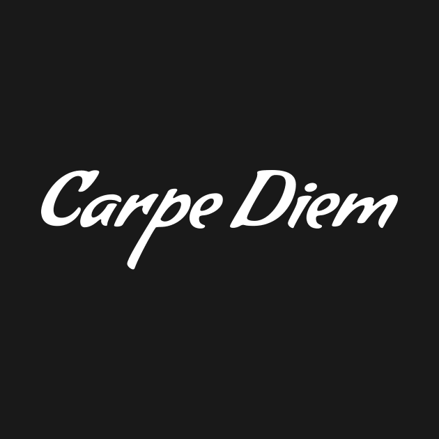 Carpe Diem / Hand Drawn Lettering / White on Black by Magicform