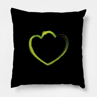 Mutant Heart Lime Green Pillow