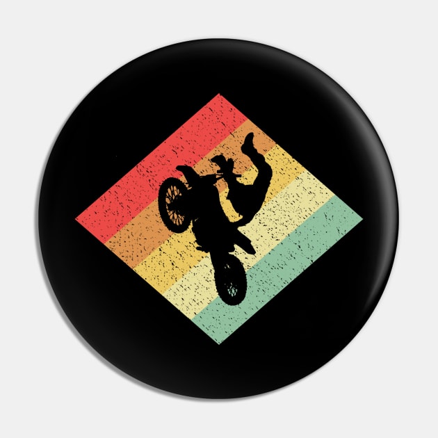 Retro Vintage 80s Motocross Gift For Bikers Pin by OceanRadar