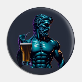 Greek God With A Beer Mug Pin