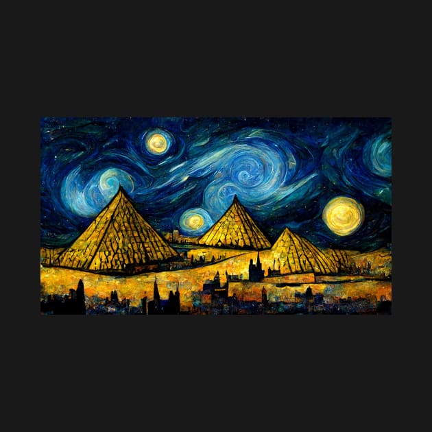 Pyramids of Giza like starry night by StoneyPhenix