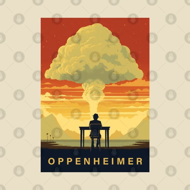 Oppenheimer 2023 Movie Poster by Retro Travel Design