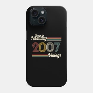 Vintage Born in February 2007 Phone Case