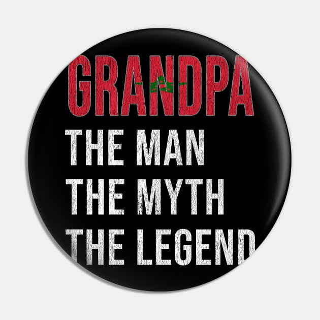 Grand Father Moroccan Grandpa The Man The Myth The Legend - Gift for Moroccan Dad With Roots From  Morocco Pin by Country Flags