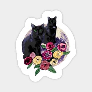 Black Cats Steal Hearts Magnet