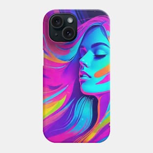 An Illustration of a Woman's Psychedelic Vision - colorful Phone Case