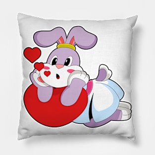 Rabbit Bride Heart Wedding Pillow