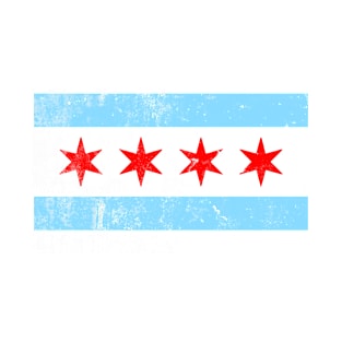 Chicago Flag, distressed T-Shirt