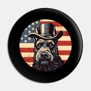 Patriotic Scottish Terrier Pin