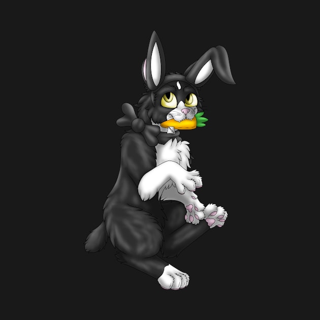 Bobtail BunnyCat: Tuxedo Bicolor (Black) by spyroid101