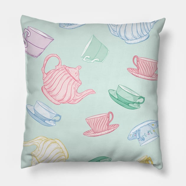 Tea Party Pillow by SWON Design