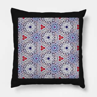 Blue and red pattern Pillow