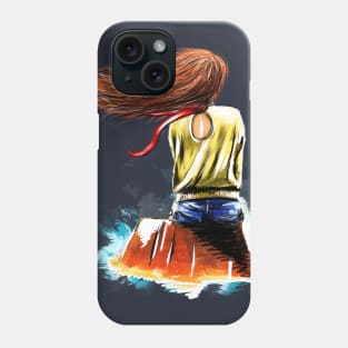 Lonely girl on the bridge by the river Phone Case