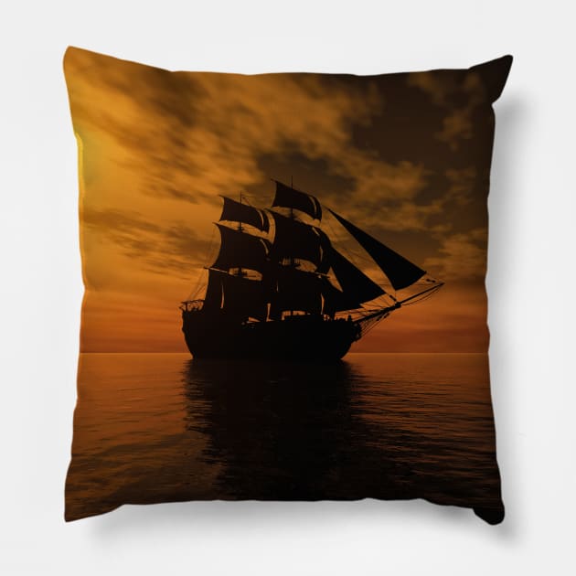 Seven Seas Pillow by Ryan Rad