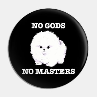 No Gods, No Masters (white) Pin