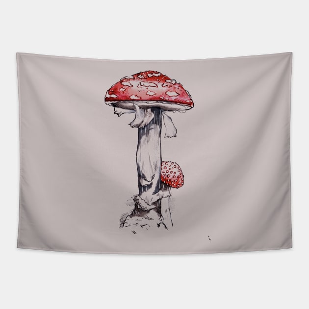 Fly Agaric Tapestry by IndiasIllustrations