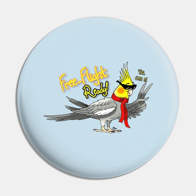 Free-Flight Ready Cockatiel Pin by SkyeElizabeth