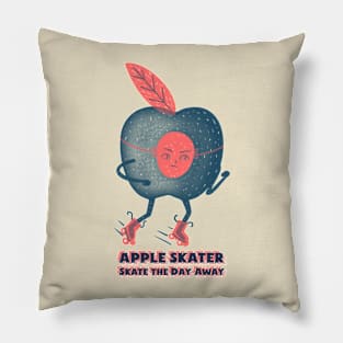 Apple Skater Skate the  Day Away Rollerblading Pillow