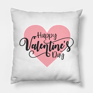 Lovely Happy Valentine's Day Calligraphy Pillow