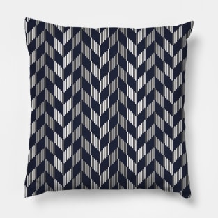 Blue grey color herringbone pattern Pillow