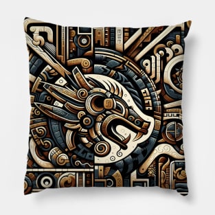 Mystical Echoes: Maya Art Revived in Vibrant Illustrations Pillow