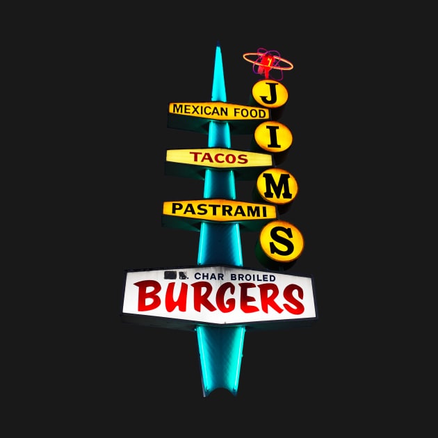 Jim's Burger Neon Vintage Retro Sign by Ghost Of A Chance 